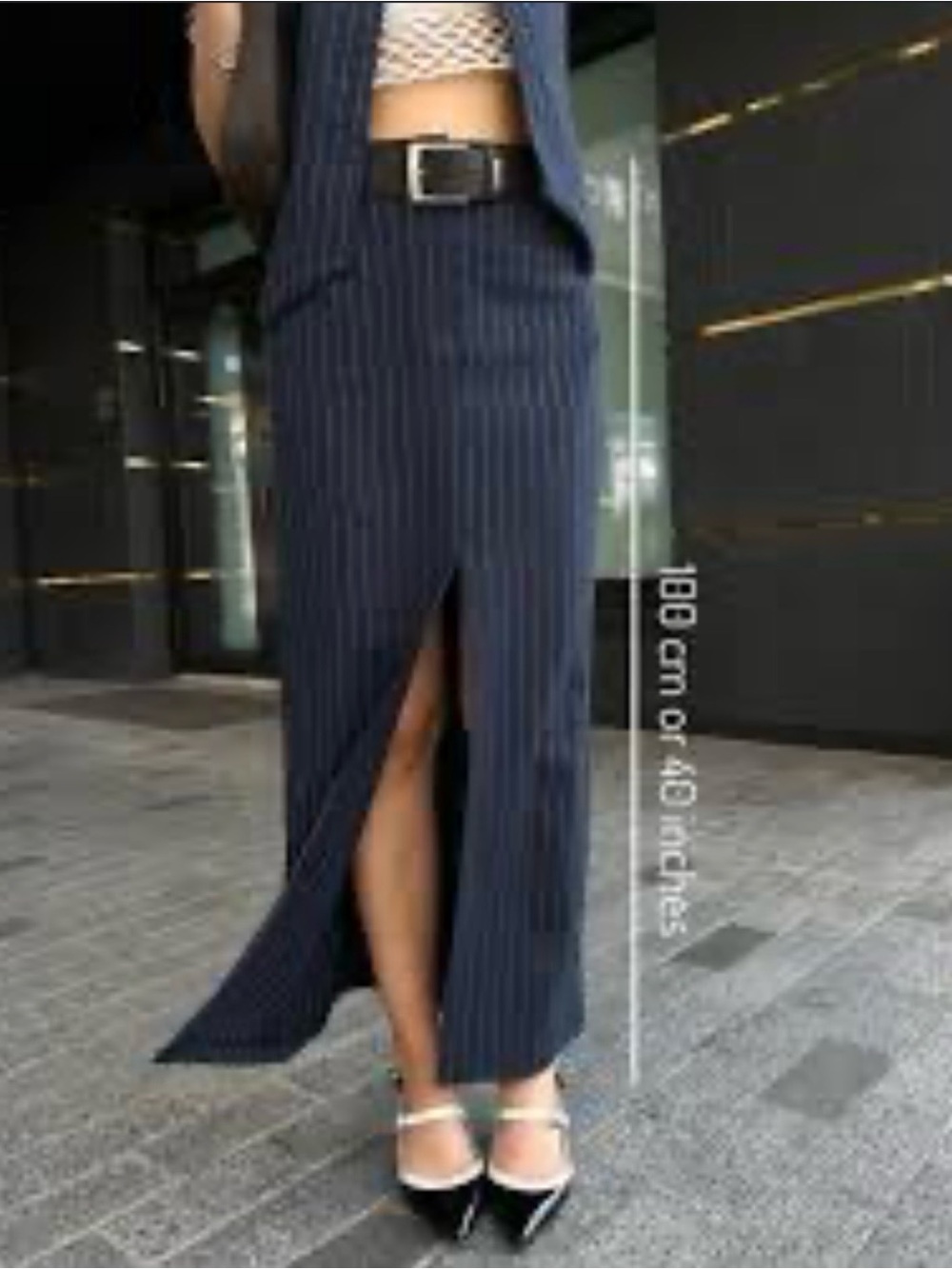 Gray Striped Skirt